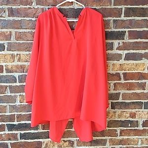 Lane Bryant flowing sexy red open back tunic